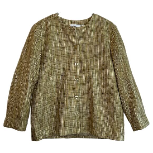 Alfred Dunner Women’s Brown and Tan Woven Jacket, Size 14, Pre-owned - Picture 3 of 6